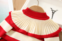 Load image into Gallery viewer, 2 Pieces Set Baby Kid Girls Color-blocking Crochet Sweaters And Striped Skirts Wholesale 230105585
