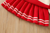 Load image into Gallery viewer, 2 Pieces Set Baby Kid Girls Color-blocking Crochet Sweaters And Striped Skirts Wholesale 230105585
