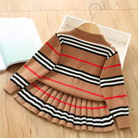 Load image into Gallery viewer, 2 Pieces Set Baby Kid Girls Striped Bow Cardigan And Skirts Wholesale 230105612
