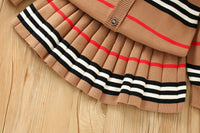 Load image into Gallery viewer, 2 Pieces Set Baby Kid Girls Striped Bow Cardigan And Skirts Wholesale 230105612
