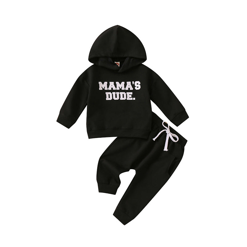 2 Pieces Set Baby Kid Boys Letters Hoodies Swearshirts And Solid Color Pants Wholesale 230105622