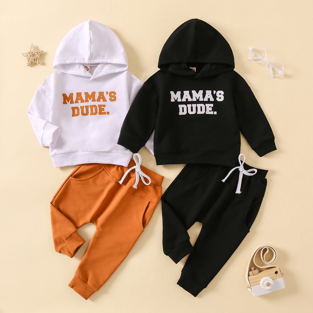 2 Pieces Set Baby Kid Boys Letters Hoodies Swearshirts And Solid Color Pants Wholesale 230105622