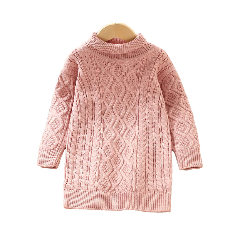 Baby Kid Girls Solid Color Crochet Knitwear Dresses Wholesale 230105630
