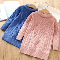 Load image into Gallery viewer, Baby Kid Girls Solid Color Crochet Knitwear Dresses Wholesale 230105630

