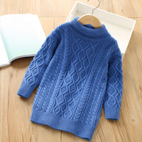 Load image into Gallery viewer, Baby Kid Girls Solid Color Crochet Knitwear Dresses Wholesale 230105630

