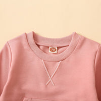 Load image into Gallery viewer, 2 Pieces Set Baby Kid Unisex Letters Embroidered Hoodies Swearshirts And Solid Color Pants Wholesale 230105645
