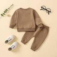 Load image into Gallery viewer, 2 Pieces Set Baby Kid Unisex Letters Embroidered Hoodies Swearshirts And Solid Color Pants Wholesale 230105645
