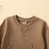 Load image into Gallery viewer, 2 Pieces Set Baby Kid Unisex Letters Embroidered Hoodies Swearshirts And Solid Color Pants Wholesale 230105645
