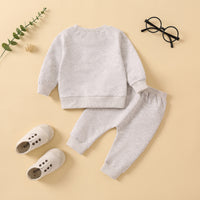 Load image into Gallery viewer, 2 Pieces Set Baby Kid Unisex Letters Embroidered Hoodies Swearshirts And Solid Color Pants Wholesale 230105645
