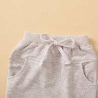 Load image into Gallery viewer, 2 Pieces Set Baby Kid Unisex Letters Embroidered Hoodies Swearshirts And Solid Color Pants Wholesale 230105645
