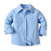 Load image into Gallery viewer, 2 Pieces Set Baby Kid Boys Birthday Party Solid Color Bow Shirts And Jumpsuits Wholesale 230105660
