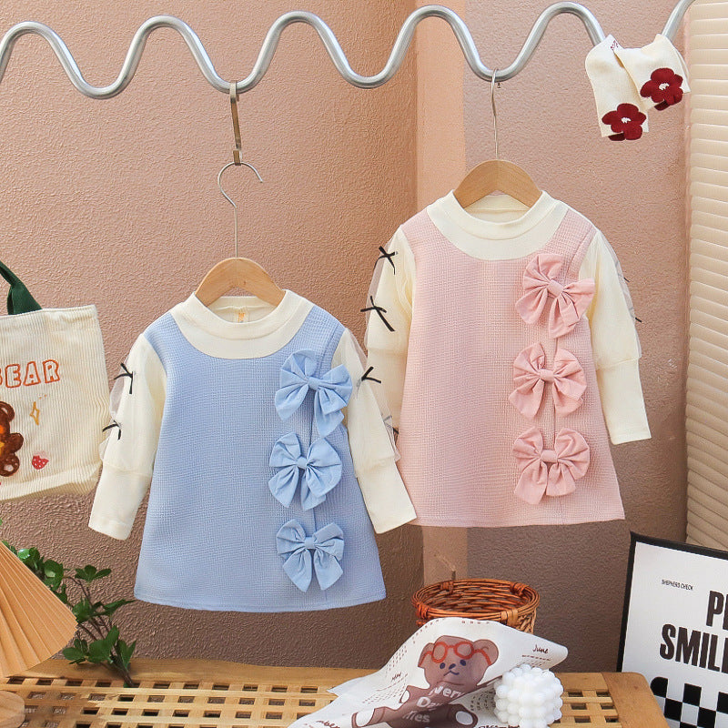 Baby Kid Girls Bow Dresses Wholesale 230105661