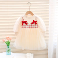 Load image into Gallery viewer, Baby Kid Girls Color-blocking Checked Dresses Wholesale 230105668
