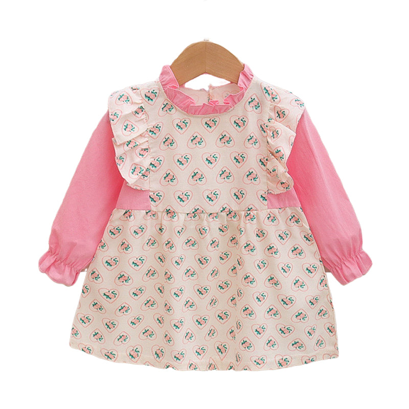 Baby Kid Girls Cartoon Print Dresses Wholesale 230105672