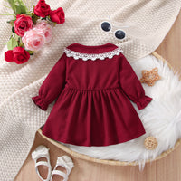 Load image into Gallery viewer, Baby Girls Solid Color Bow Embroidered Dresses Wholesale 230105678
