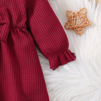 Load image into Gallery viewer, Baby Girls Solid Color Bow Embroidered Dresses Wholesale 230105678
