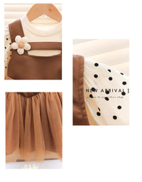 Load image into Gallery viewer, Baby Kid Girls Color-blocking Flower Polka dots Dresses Wholesale 230105681
