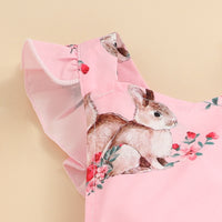 Load image into Gallery viewer, Baby Girls Flower Animals Print Easter Rompers Wholesale 230105690
