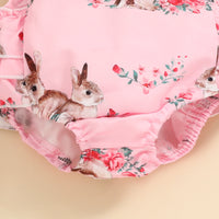 Load image into Gallery viewer, Baby Girls Flower Animals Print Easter Rompers Wholesale 230105690
