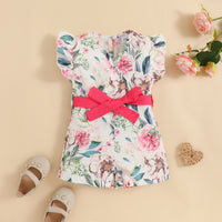 Load image into Gallery viewer, Baby Girls Flower Bow Rompers Wholesale 230105695
