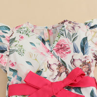 Load image into Gallery viewer, Baby Girls Flower Bow Rompers Wholesale 230105695
