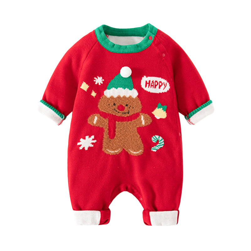 Baby Unisex Letters Cartoon Print Christmas Jumpsuits Wholesale 230105702