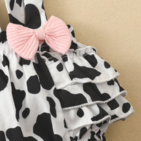 Load image into Gallery viewer, 2 Pieces Set Baby Kid Girls Letters Cartoon Print T-Shirts And Cow Rompers Wholesale 230105703
