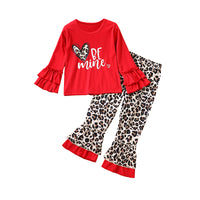 Load image into Gallery viewer, 2 Pieces Set Baby Kid Girls Letters Tops And Leopard Pants Wholesale 230105707

