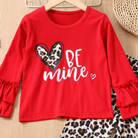Load image into Gallery viewer, 2 Pieces Set Baby Kid Girls Letters Tops And Leopard Pants Wholesale 230105707
