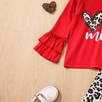 Load image into Gallery viewer, 2 Pieces Set Baby Kid Girls Letters Tops And Leopard Pants Wholesale 230105707
