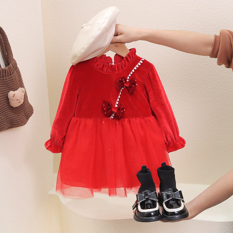 Baby Kid Girls Solid Color Bow Dresses Wholesale 230105738