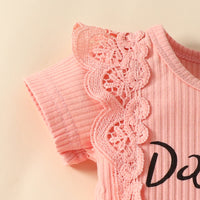 Load image into Gallery viewer, 3 Pieces Set Baby Girls Letters Rompers Flower Print Shorts And Bow Headwear Wholesale 230105741
