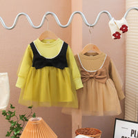 Load image into Gallery viewer, Baby Kid Girls Color-blocking Bow Birthday Dresses Wholesale 230105742
