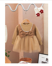 Load image into Gallery viewer, Baby Kid Girls Color-blocking Bow Birthday Dresses Wholesale 230105742
