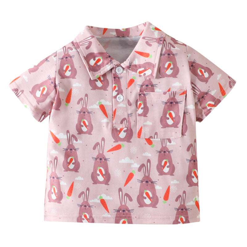 Baby Kid Boys Animals Cartoon Print Polo Shirts Wholesale 230105748