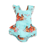 Load image into Gallery viewer, Baby Girls Flower Animals Print Rompers Wholesale 230105755
