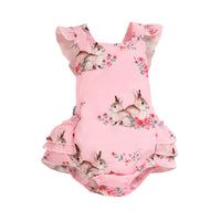 Load image into Gallery viewer, Baby Girls Flower Animals Print Rompers Wholesale 230105755
