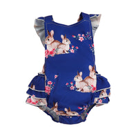 Load image into Gallery viewer, Baby Girls Flower Animals Print Rompers Wholesale 230105755
