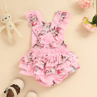Load image into Gallery viewer, Baby Girls Flower Animals Print Rompers Wholesale 230105755
