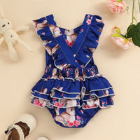Load image into Gallery viewer, Baby Girls Flower Animals Print Rompers Wholesale 230105755
