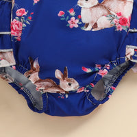 Load image into Gallery viewer, Baby Girls Flower Animals Print Rompers Wholesale 230105755
