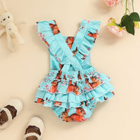 Load image into Gallery viewer, Baby Girls Flower Animals Print Rompers Wholesale 230105755
