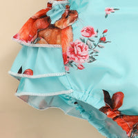 Load image into Gallery viewer, Baby Girls Flower Animals Print Rompers Wholesale 230105755
