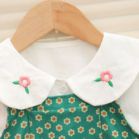 Load image into Gallery viewer, 2 Pieces Set Baby Kid Girls Flower Embroidered Print Tops And Dresses Wholesale 230105761
