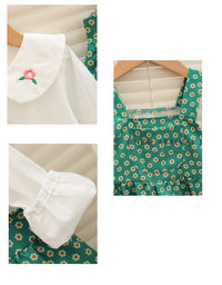 Load image into Gallery viewer, 2 Pieces Set Baby Kid Girls Flower Embroidered Print Tops And Dresses Wholesale 230105761
