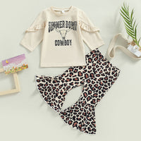 Load image into Gallery viewer, 2 Pieces Set Baby Kid Girls Letters Cartoon Print Tops And Leopard Pants Wholesale 230105773
