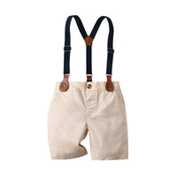 Load image into Gallery viewer, 2 Pieces Set Baby Kid Boys Birthday Party Striped Bow Shirts And Solid Color Rompers Wholesale 230105779
