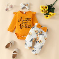 Load image into Gallery viewer, 2 Pieces Set Baby Girls Letters Rompers And Flower Print Pants Wholesale 230105785
