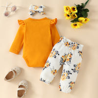 Load image into Gallery viewer, 2 Pieces Set Baby Girls Letters Rompers And Flower Print Pants Wholesale 230105785

