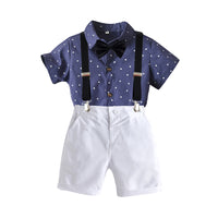 Load image into Gallery viewer, 2 Pieces Set Baby Kid Boys Birthday Party Bow Shirts And Polka dots Shorts Wholesale 230105788
